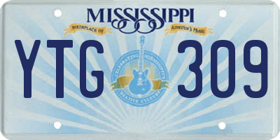 MS license plate YTG309