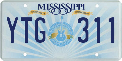 MS license plate YTG311