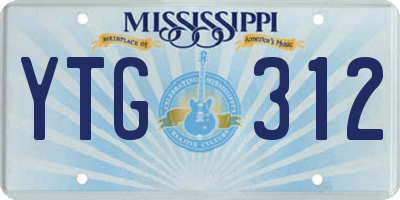 MS license plate YTG312