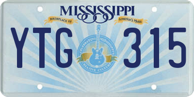 MS license plate YTG315