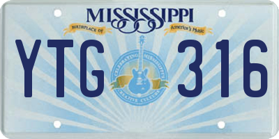 MS license plate YTG316
