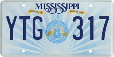MS license plate YTG317
