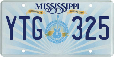 MS license plate YTG325