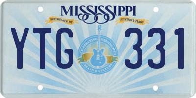 MS license plate YTG331
