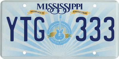 MS license plate YTG333