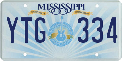 MS license plate YTG334