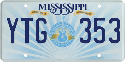 MS license plate YTG353