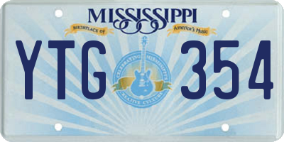 MS license plate YTG354