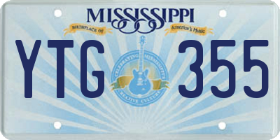 MS license plate YTG355