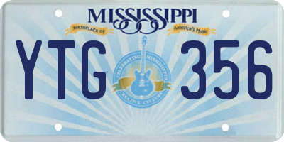 MS license plate YTG356