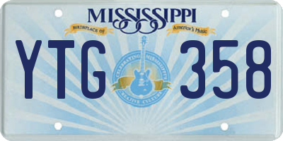 MS license plate YTG358