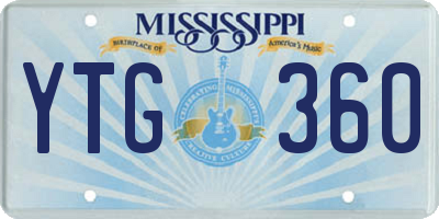 MS license plate YTG360