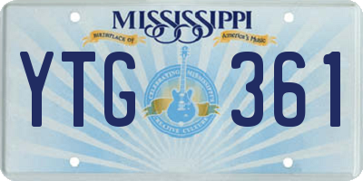 MS license plate YTG361