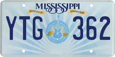 MS license plate YTG362