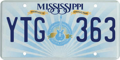 MS license plate YTG363