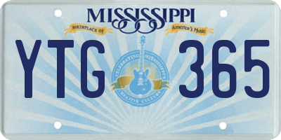 MS license plate YTG365