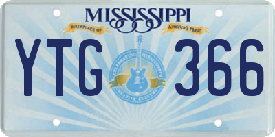 MS license plate YTG366