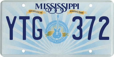 MS license plate YTG372
