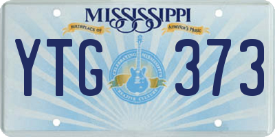 MS license plate YTG373