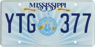 MS license plate YTG377