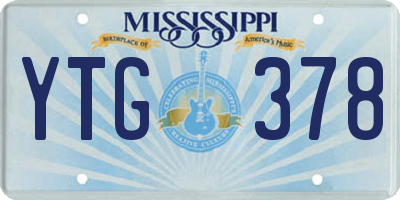 MS license plate YTG378