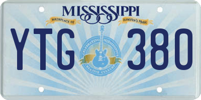 MS license plate YTG380