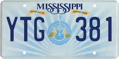 MS license plate YTG381