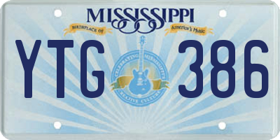 MS license plate YTG386
