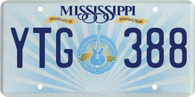 MS license plate YTG388