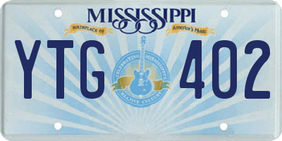 MS license plate YTG402