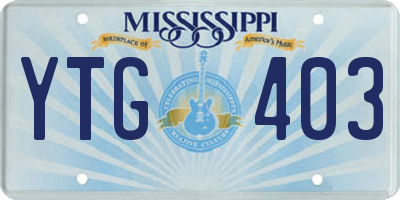 MS license plate YTG403