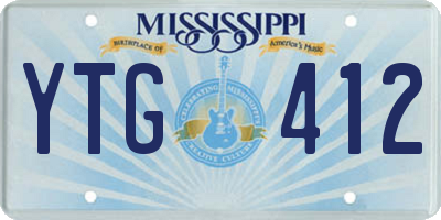 MS license plate YTG412