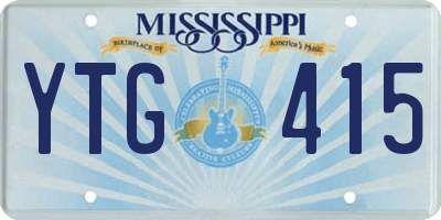 MS license plate YTG415
