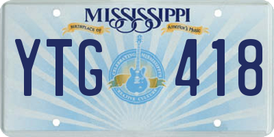 MS license plate YTG418