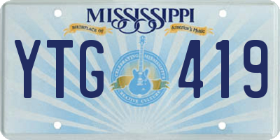 MS license plate YTG419