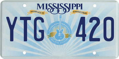 MS license plate YTG420