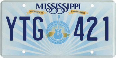 MS license plate YTG421