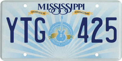 MS license plate YTG425