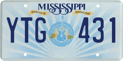 MS license plate YTG431