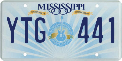 MS license plate YTG441
