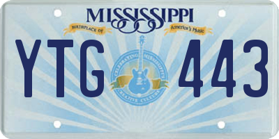 MS license plate YTG443