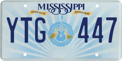 MS license plate YTG447