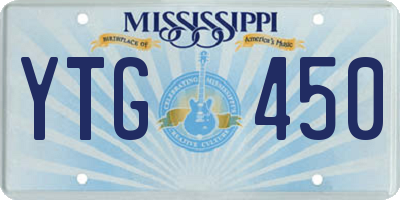 MS license plate YTG450