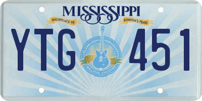 MS license plate YTG451