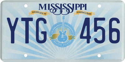 MS license plate YTG456