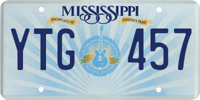 MS license plate YTG457