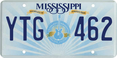 MS license plate YTG462