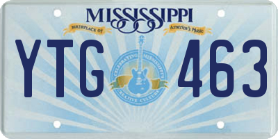 MS license plate YTG463