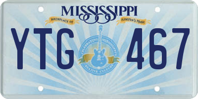 MS license plate YTG467
