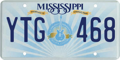 MS license plate YTG468